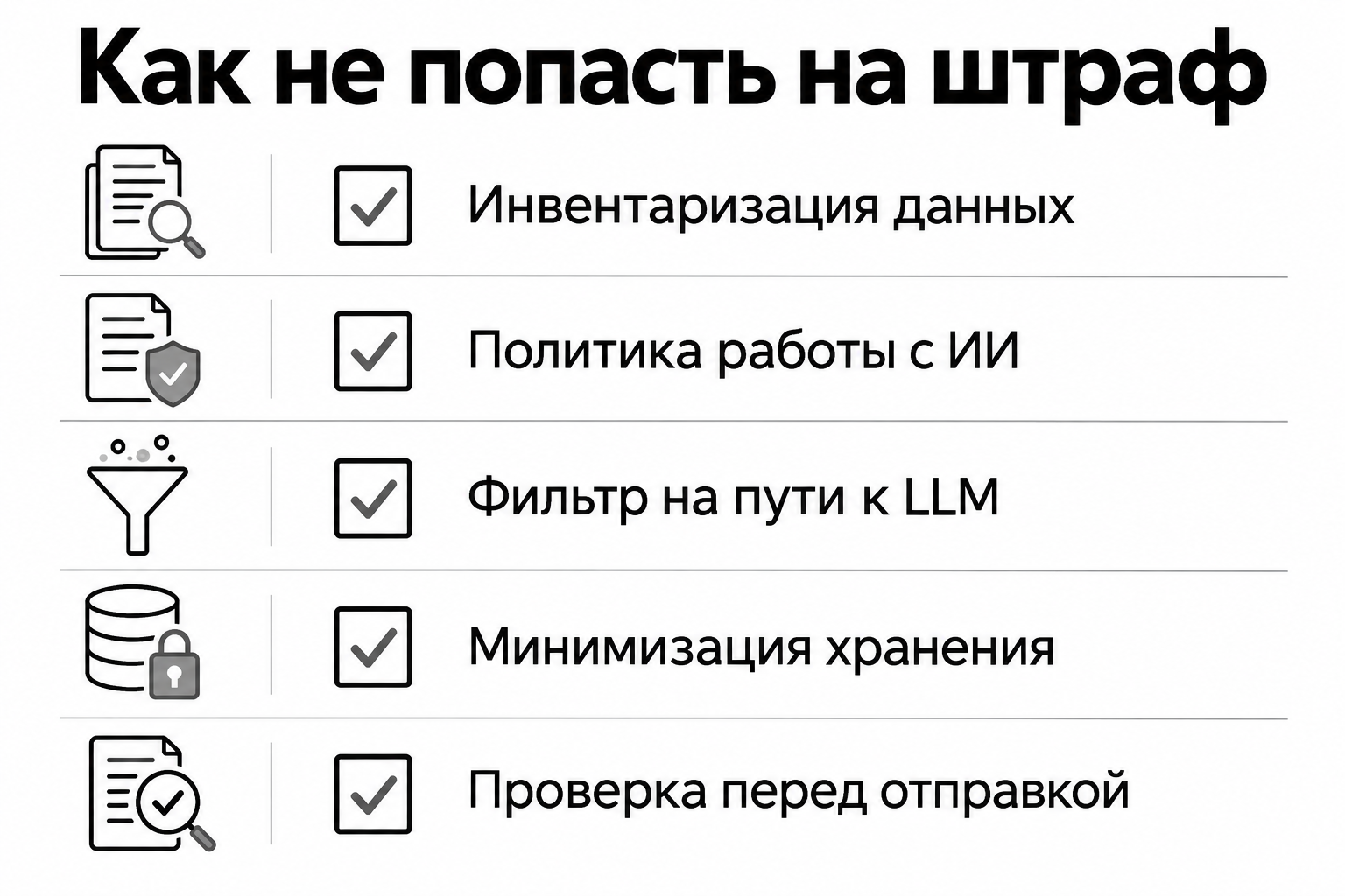 Чек-лист: как не попасть на штраф